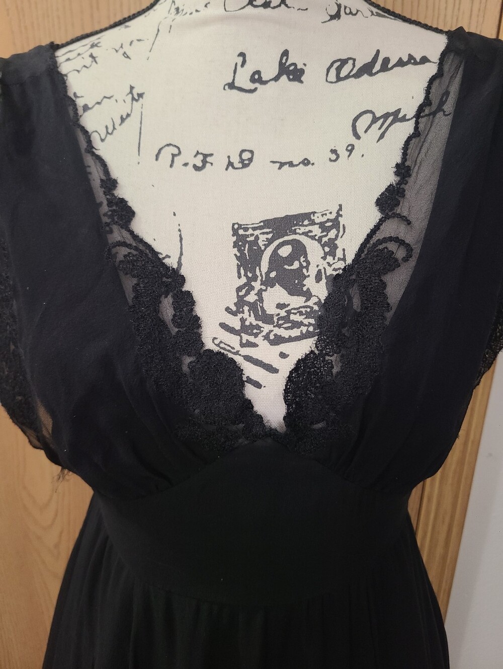 Karen Millen Retro Silk Embroidered Lace Scallop Hem V-neck Pinup A-line Dress - Picture 4 of 10